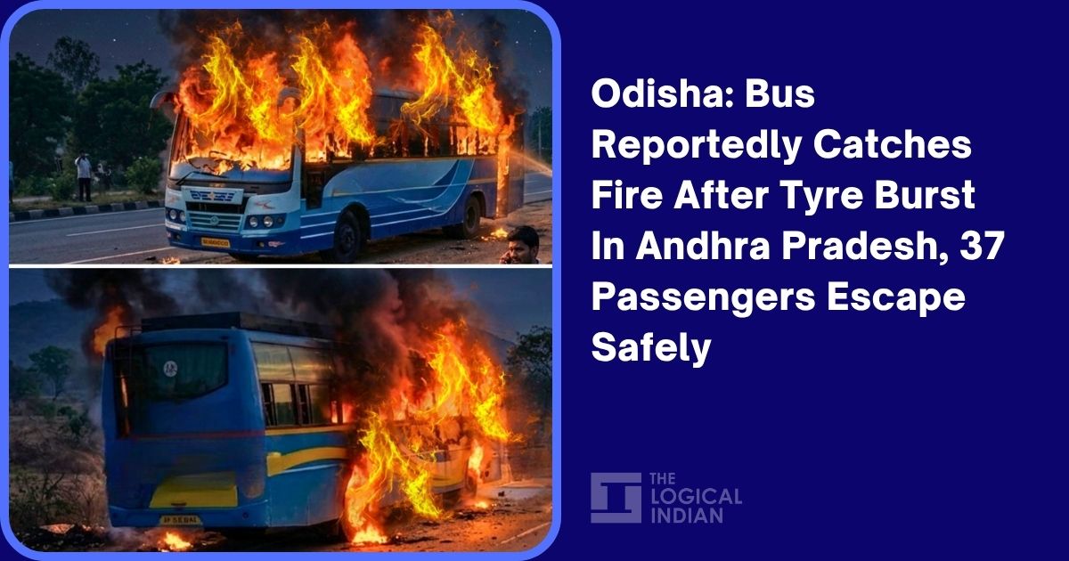 Odisha: Bus Reportedly Catches Fire After Tyre Burst In Andhra Pradesh, 37 Passengers Escape Safely