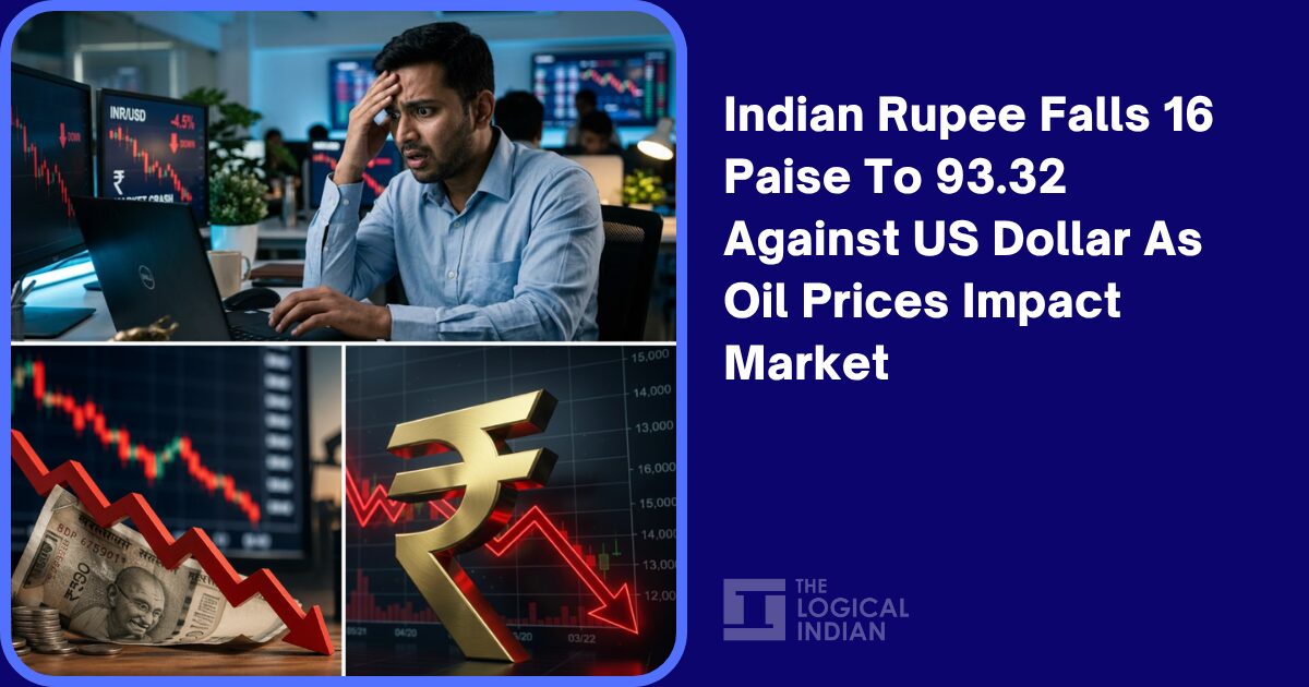 Indian Rupee Falls 16 Paise To 93.32 Against US Dollar As Oil Prices Impact Market
